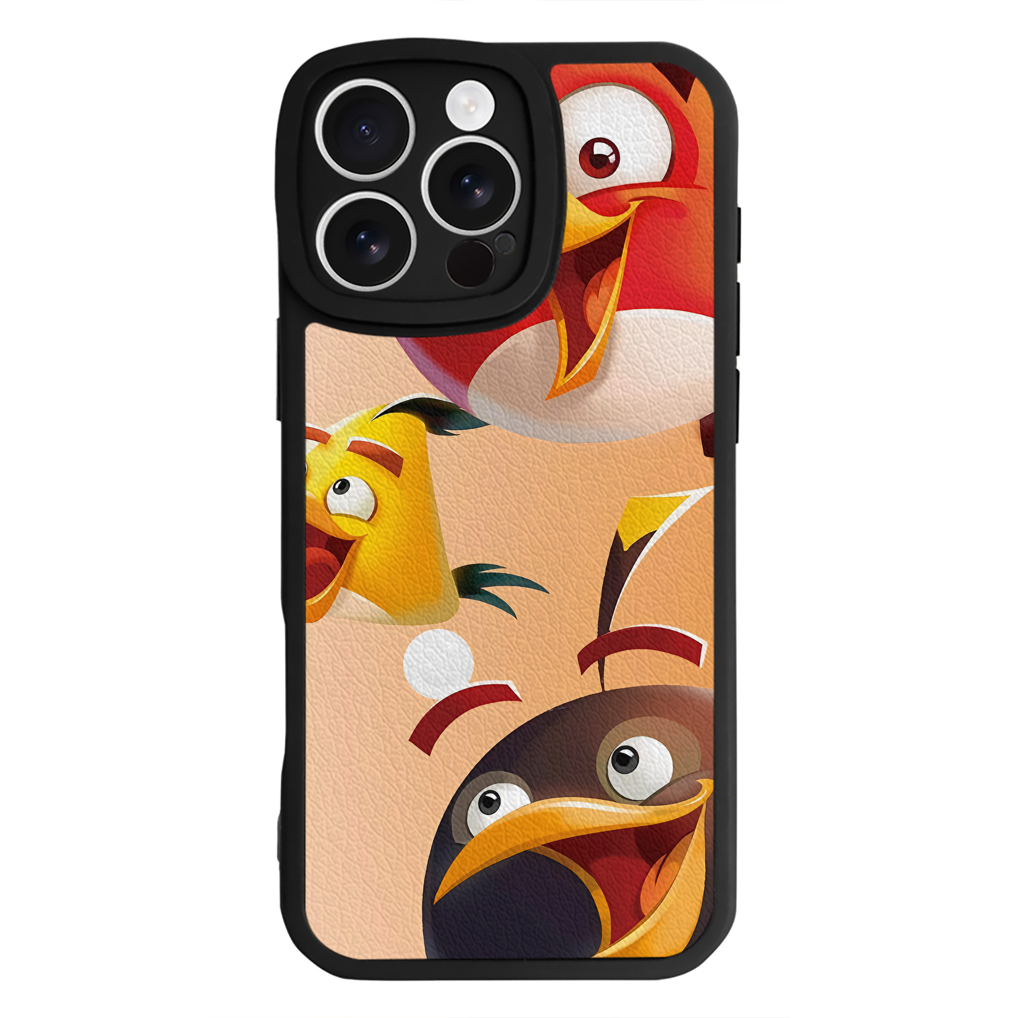 （画像用） Angry Birds アングリーバード 【iPhone 16シリーズ対応】シリコンスマホケース（レザー調） 材質：シリコン